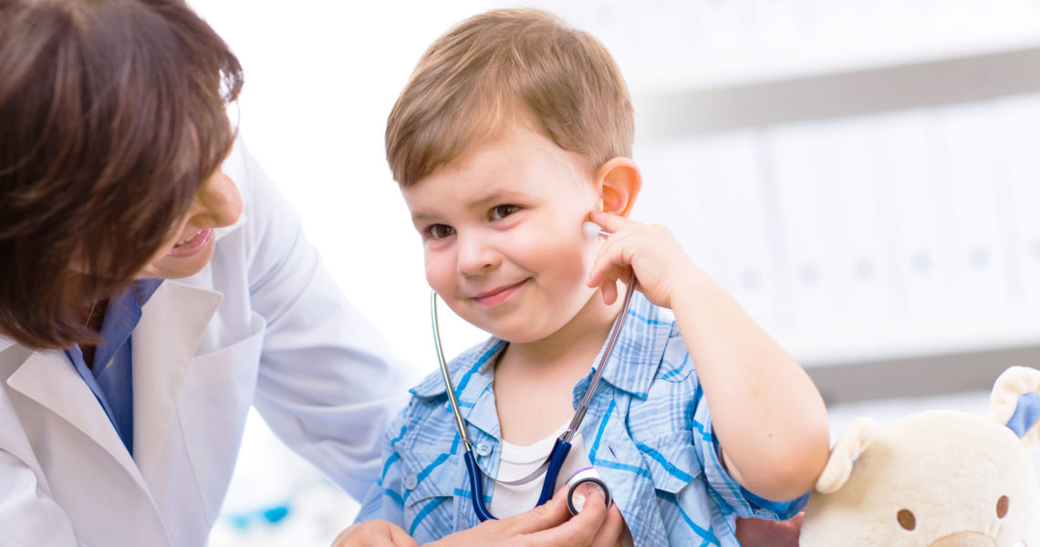 doctor and child using stethoscope